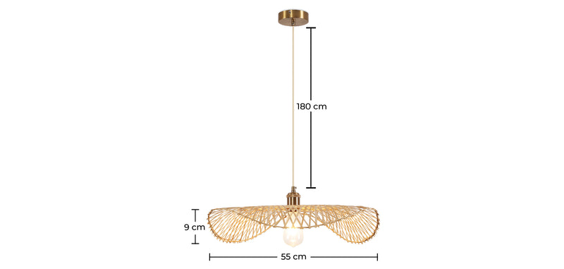 Hanging Lamp Design Boho Bali Woven Bamboo - Bahati