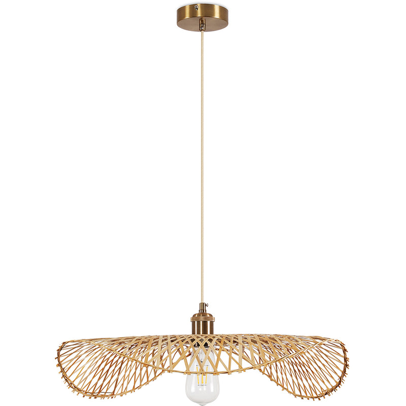 Hanging Lamp Design Boho Bali Woven Bamboo - Bahati