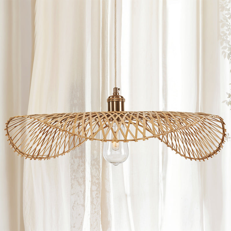 Hanging Lamp Design Boho Bali Woven Bamboo - Bahati