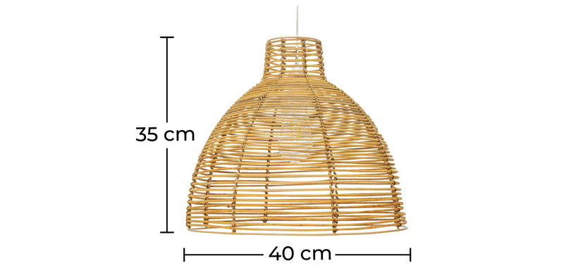 Lampe de plafond en rotin - Lampe suspendue de stile Boho Bali - Can