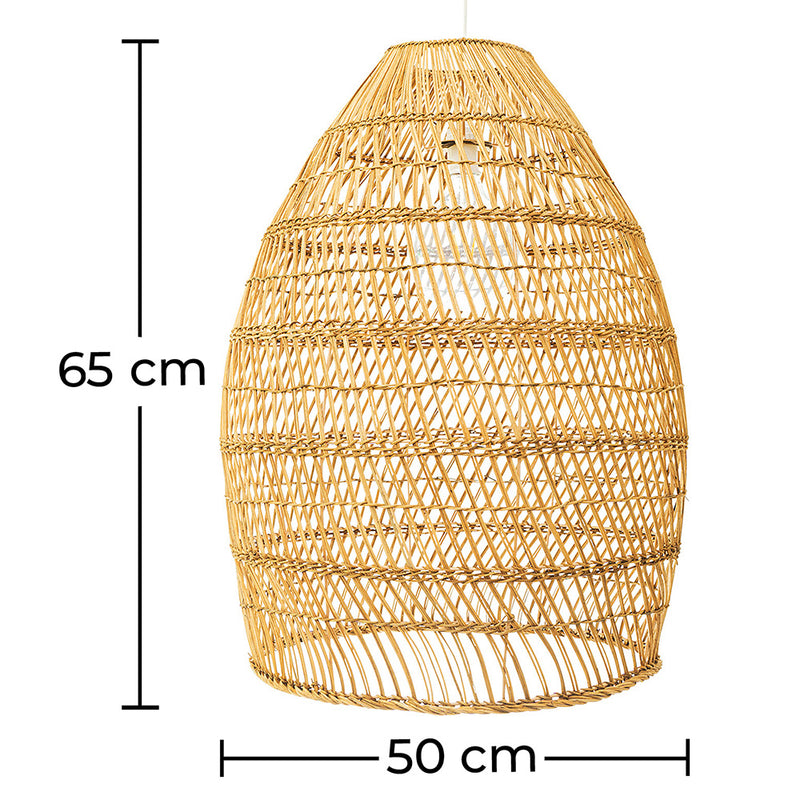 Rattan Ceiling Lamp - Boho Bali Design Pendant Lamp - 50cm - Puong - gallery 9