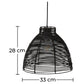 Lampa sufitowa z czarnego rattanu - Lampa wisząca w stylu Boho Bali - Gian