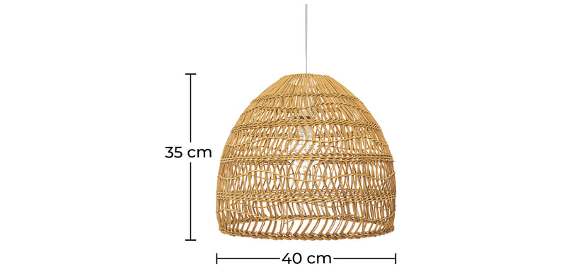 Lampe de plafond en rotin - Suspension de style Boho Bali - 40 cm - Hoa