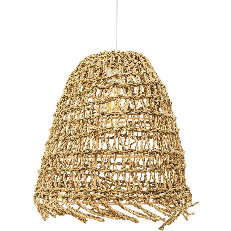 Lampe suspendue style bohème en rotin naturel - Linei