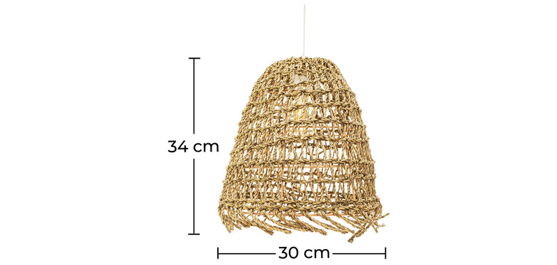 Lampe suspendue style bohème en rotin naturel - Linei