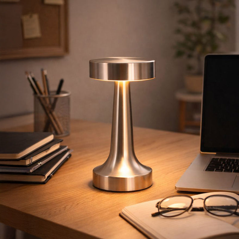 Candeeiro de mesa LED sem fios e recarregável - Controlo tátil - Design moderno em metal - Azura