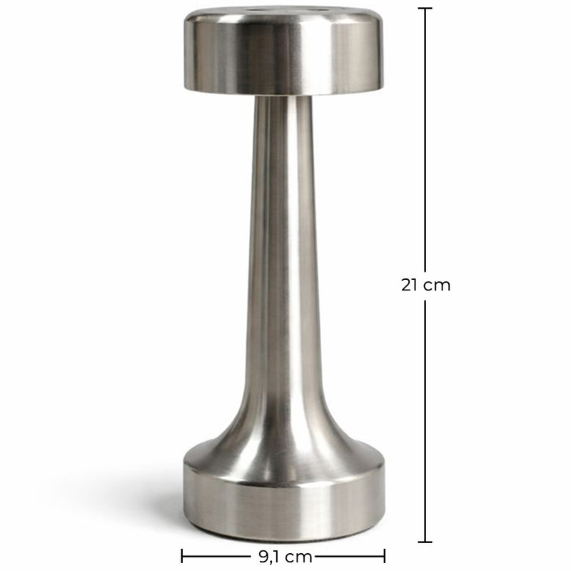 Candeeiro de mesa LED sem fios e recarregável - Controlo tátil - Design moderno em metal - Azura