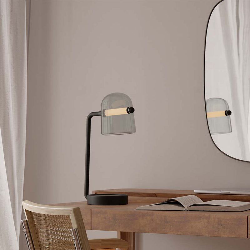 Candeeiro de mesa de design moderno, vidro fumado - Bim