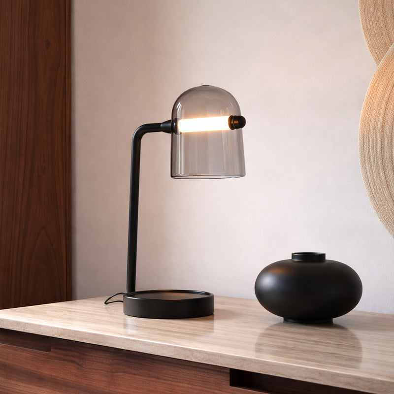 Candeeiro de mesa de design moderno, vidro fumado - Bim