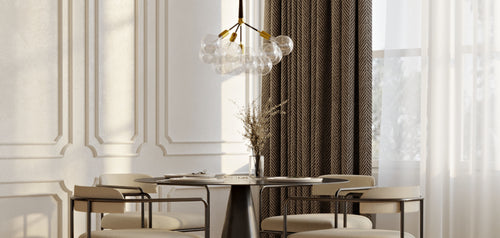 Candeeiro suspenso, lustre globo de design moderno, 9 globos de vidro - Glaub