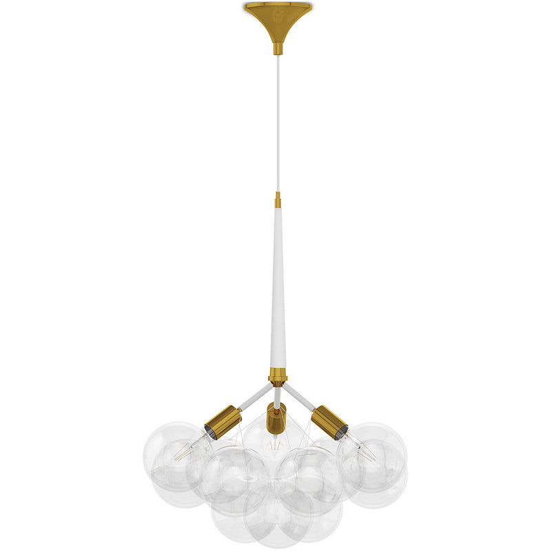 Candeeiro suspenso, lustre globo de design moderno, 9 globos de vidro - Glaub