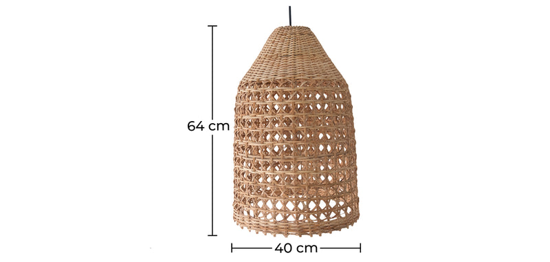 Candeeiro suspenso em rattan, estilo boho de Bali - Fai