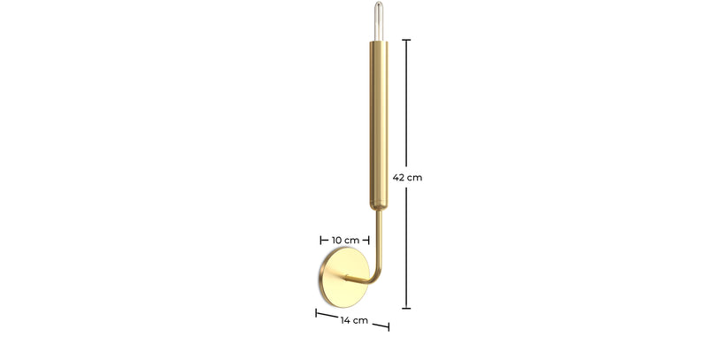 Candeeiro de parede tipo vela em dourado - Lica