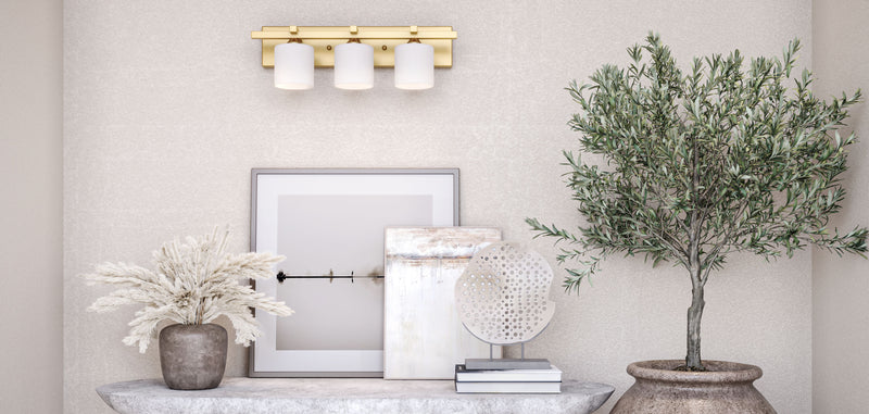 Lampe murale dorée vieillie - Applique à 3 lampes - Violet