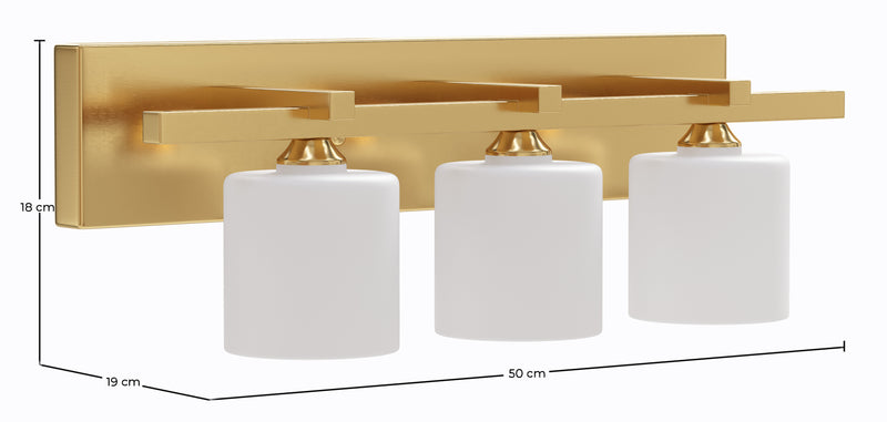 Candeeiro de parede dourado envelhecido - Aplique de 3 luzes - Violet