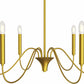 Gold 6-Arm Pendant Lamp – Modern Chandelier Style in Metal - Vintessa