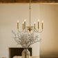 Gold 6-Arm Pendant Lamp – Modern Chandelier Style in Metal - Vintessa