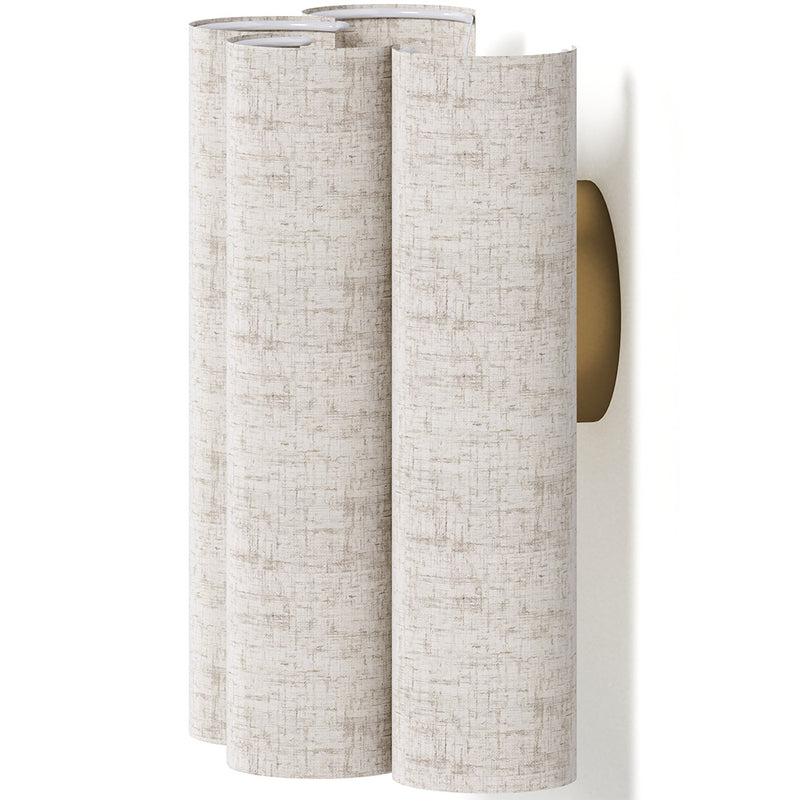 Wall Lamp with Fabric Shade and Aged Gold Structure - Treya