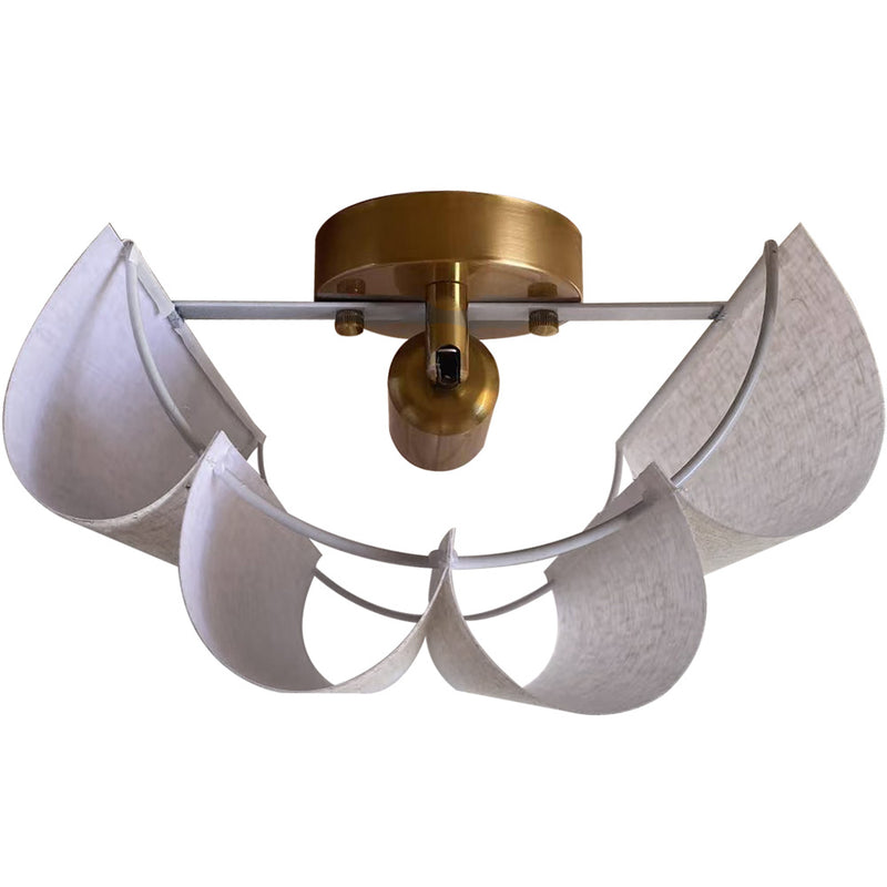 Wall Lamp with Fabric Shade and Aged Gold Structure - Treya