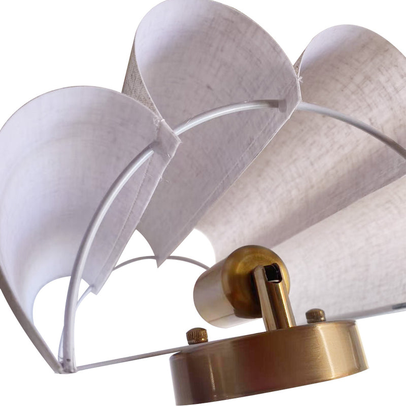 Wall Lamp with Fabric Shade and Aged Gold Structure - Treya