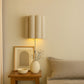 Wall Lamp with Fabric Shade and Aged Gold Structure - Treya