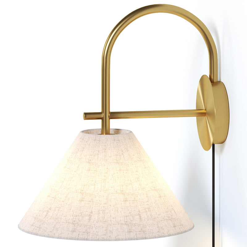Vintage Gold Wall Lamp with Plug and Switch - Boly