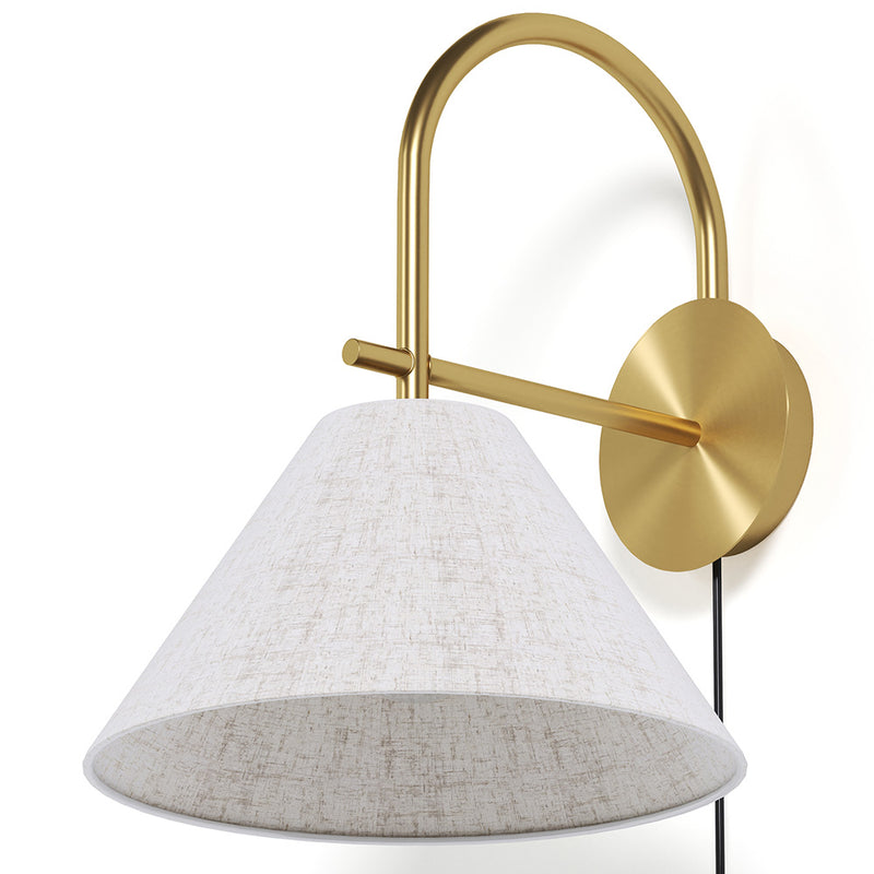 Vintage Gold Wall Lamp with Plug and Switch - Boly