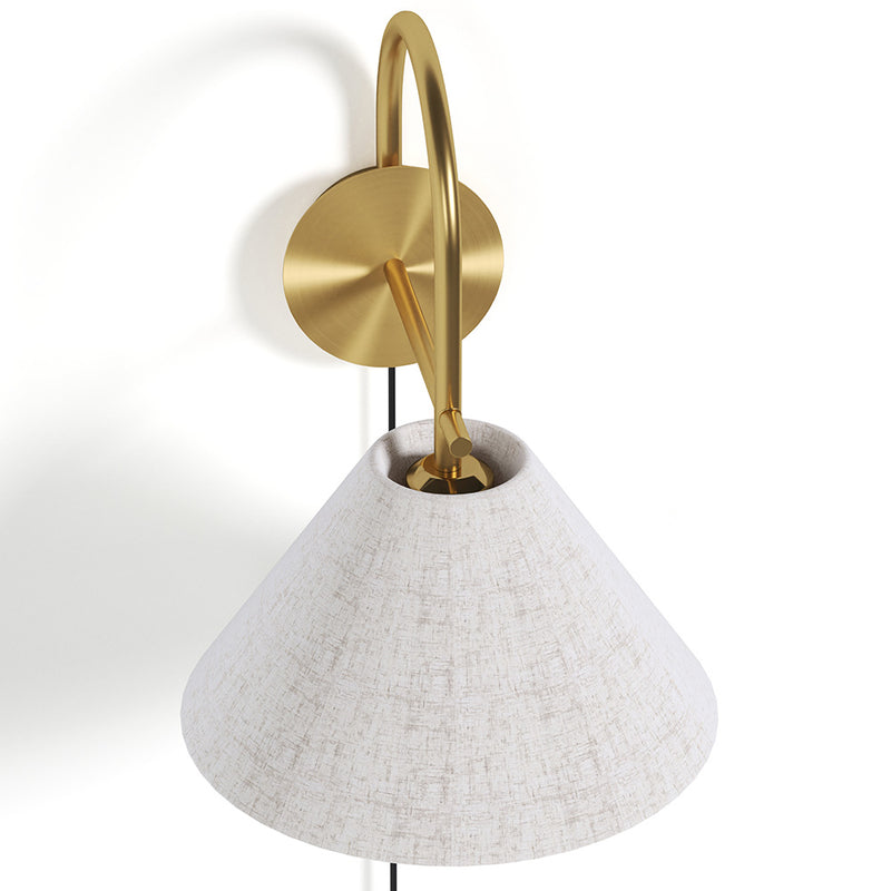 Vintage Gold Wall Lamp with Plug and Switch - Boly