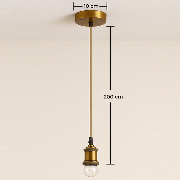 Pendant Lamp Cable in Aged Gold with Adjustable Height - Berrey - gallery 5