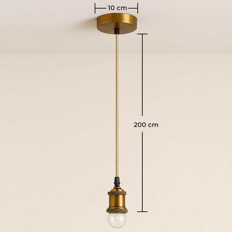 Pendant Lamp Cable in Aged Gold with Adjustable Height - Berrey - gallery 5
