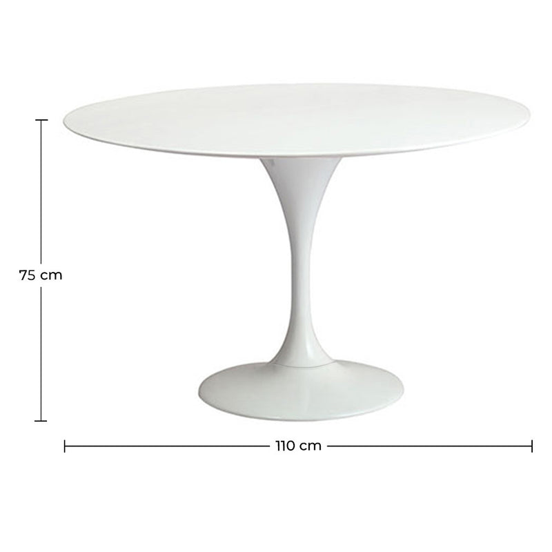 Round dining table 110 cm with MDF tabletop and metal base – Modern and elegant design - gallery 7