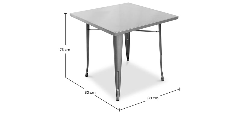 Table à manger carrée design industriel - Stylix