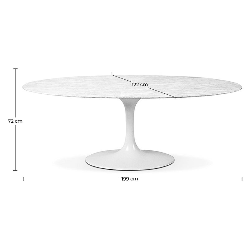 Oval Marble Dining Table - Tulip - gallery 5