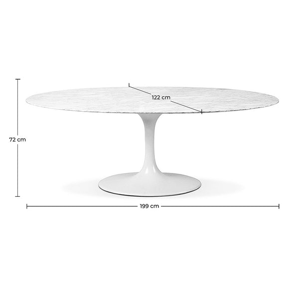 Oval Marble Dining Table - Tulip - gallery 5
