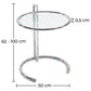 Adjustable Round Side Table - Glass and Steel - Lake - gallery 5
