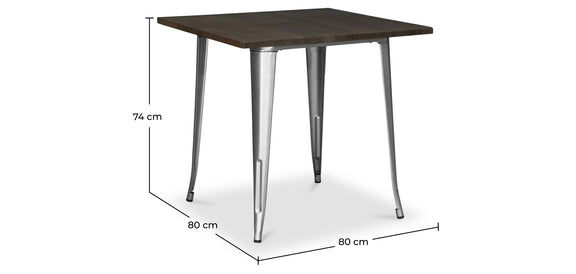 Square Dining Table - Industrial Design - Wood and Metal - Stylix - gallery 7