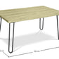 Pack Table à manger design industriel 120cm & 4 Chaises à manger en rotin - Bastral