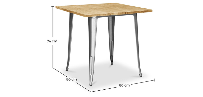 Square Industrial Dining Table - Wood and Metal - Stylix - gallery 5