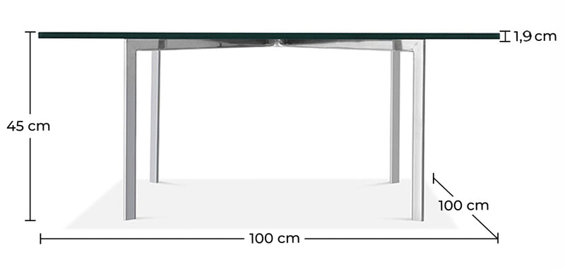 Table basse carrée - Verre - 19 mm - Town.