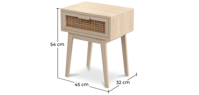 Bedside Table with Drawer - Boho Bali Wood - Yanpai - gallery 10