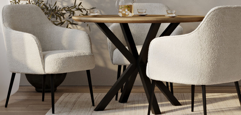 Round Dining Table - Industrial - Wood and Metal - Bayron - gallery 3