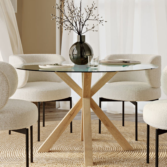 Round Dining Table - 120CM - Glass - Tauwa - gallery 4