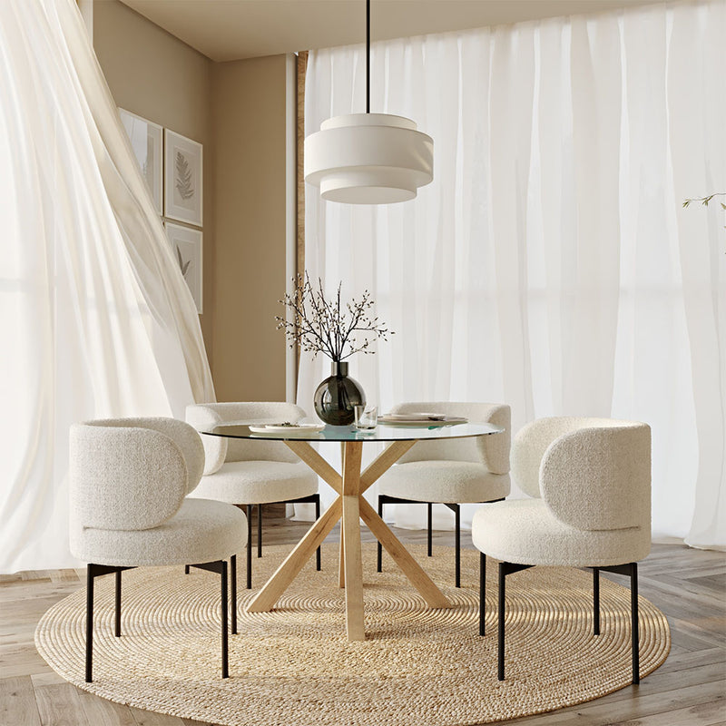 Round Dining Table - 120CM - Glass - Tauwa - gallery 2