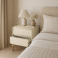 Modern Scandi nightstand covered in faux leather with 2 drawers and natural wood legs - Bennis - gallery 4