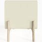 Modern Scandi nightstand covered in faux leather with 2 drawers and natural wood legs - Bennis - gallery 8