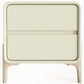 Modern Scandi nightstand covered in faux leather with 2 drawers and natural wood legs - Bennis - gallery 1