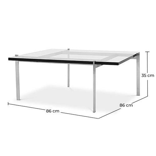 Square coffee table - Glass - 15mm - Billo