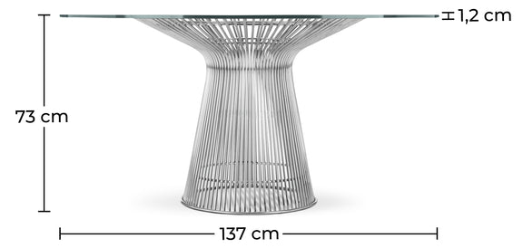 Round Dining Table - Glass and Metal - Barrel - gallery 7