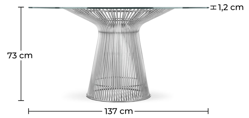 Round Dining Table - Glass and Metal - Barrel - gallery 7