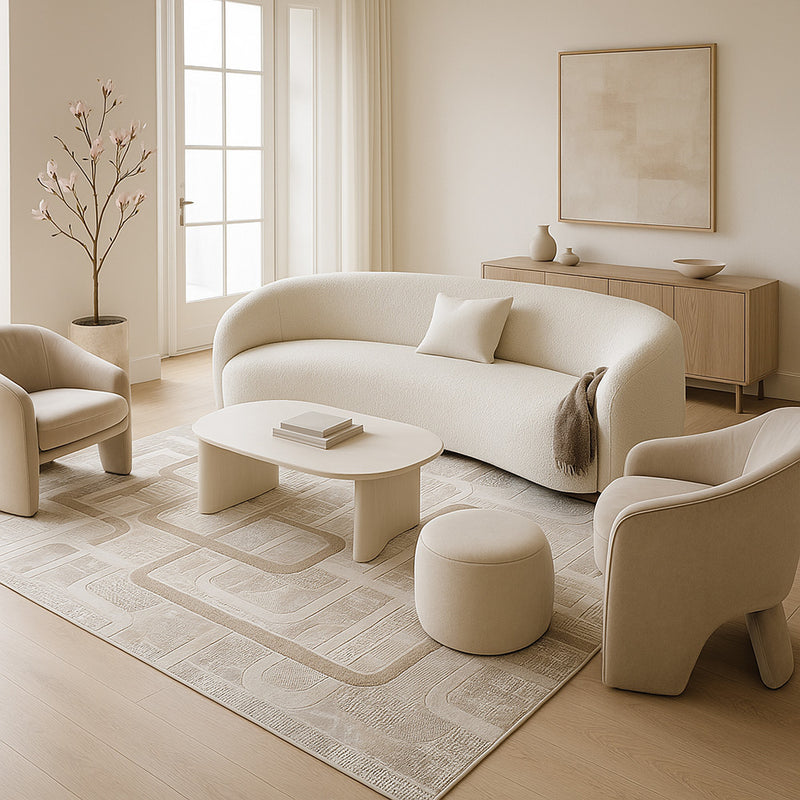 Rug Large Contemporary Modern Design - Beige (290x200 cm) - Ornate - gallery 1